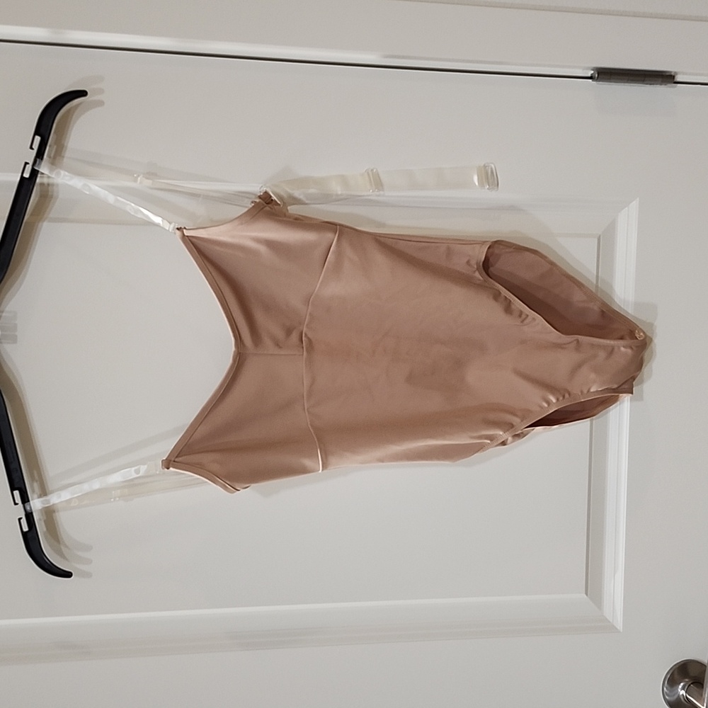Energetiks Nude Leotard Clear Straps Size Small